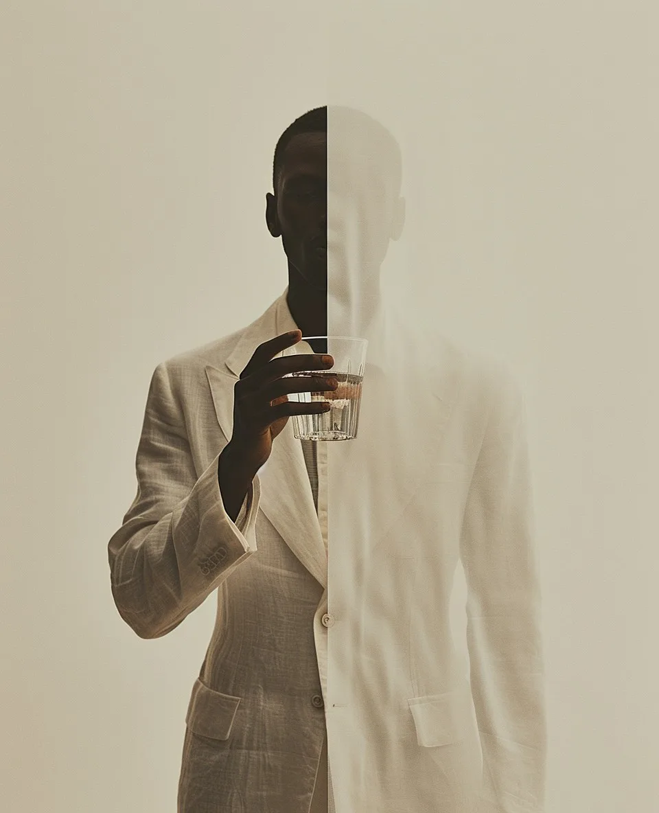 human holding glass in front of white background with blank photo stock