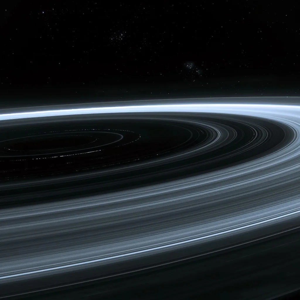 saturn rim image, in the style of dark black and gray, flowing